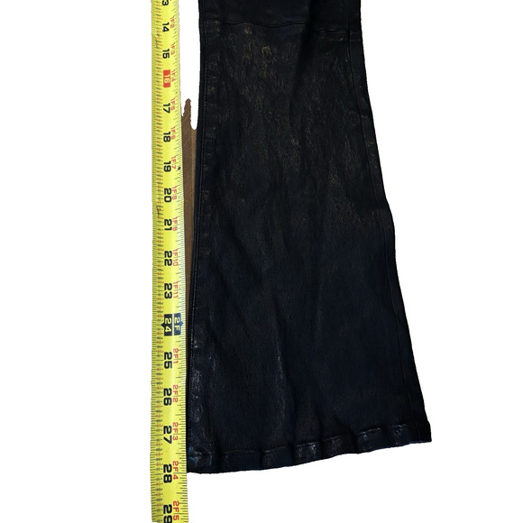 J Brand Lambskin Real Leather Pants Womens 28 Black Flare Bootcut Buttery Club - Picture 9 of 13